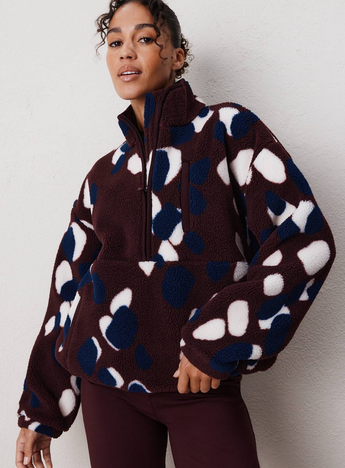 REAKTIV Printed Borg Half Zip Jacket L - Image 1